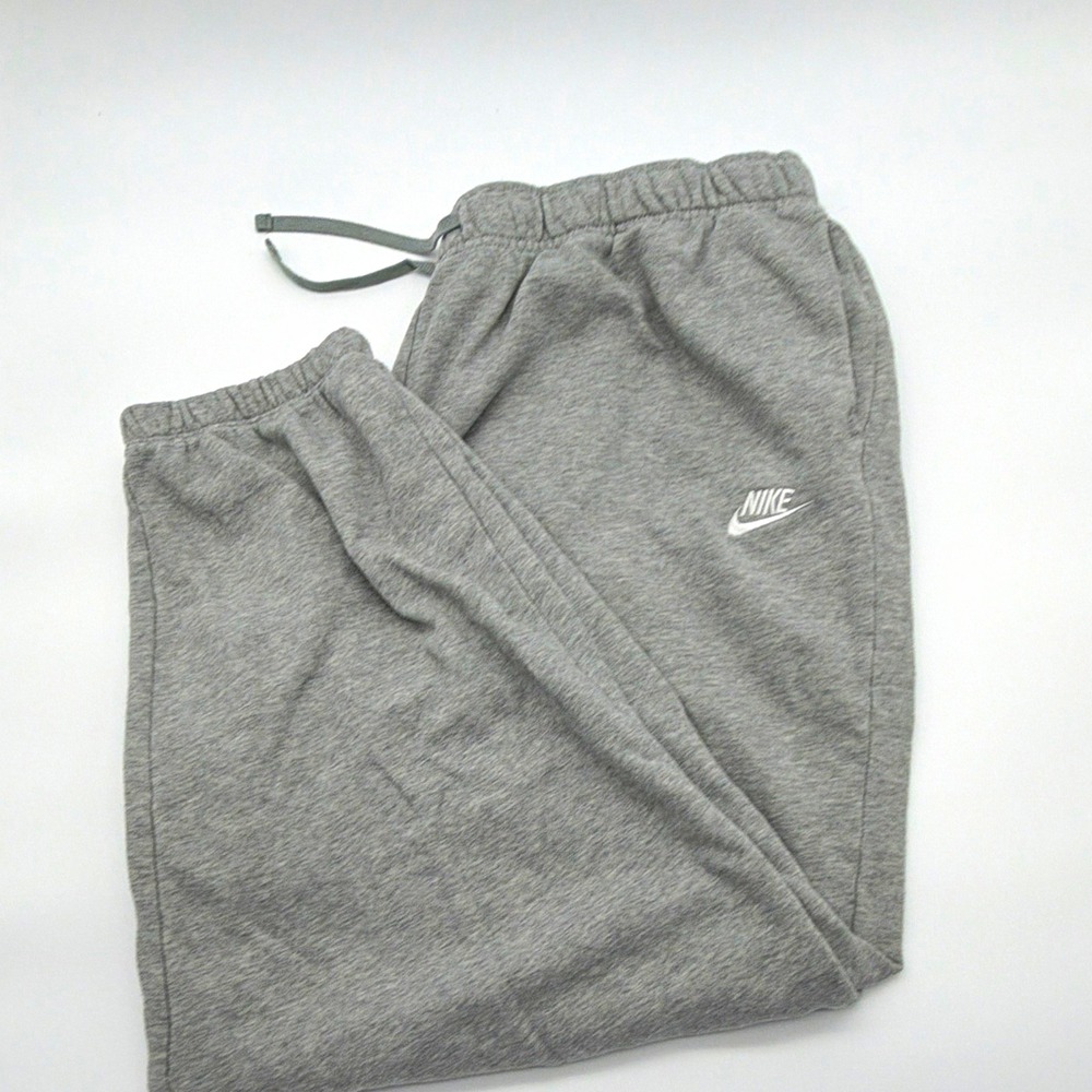 Nike Men's Gray Fleece Club Sweatpants Oversized Fit Drawstring Elastic Waist XL